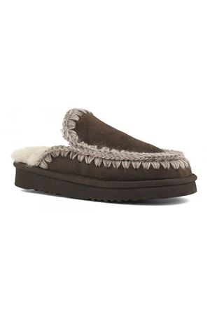 Brown Eskimo slipper in double-face sheepskin MOU | FW101125ABRPEP