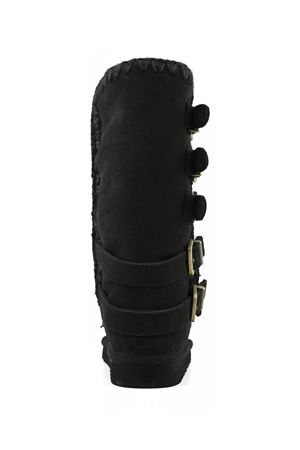 Black sheepskin Eskimo 40 buckle straps MOU | FW101137ABKBK