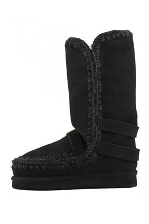 Black sheepskin Eskimo 40 buckle straps MOU | FW101137ABKBK