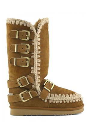 Black sheepskin Eskimo 40 buckle straps MOU | FW101137ACOG
