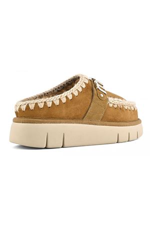 Brown double-face sheepskin bounce clog MOU | FW531001ACOG