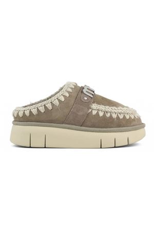 Grey double-face sheepskin bounce clog MOU | FW531001AELGRY