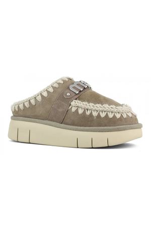 Grey double-face sheepskin bounce clog MOU | FW531001AELGRY