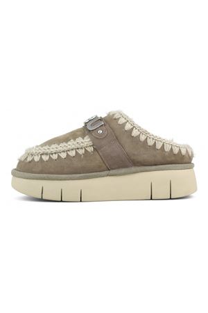 Grey double-face sheepskin bounce clog MOU | FW531001AELGRY