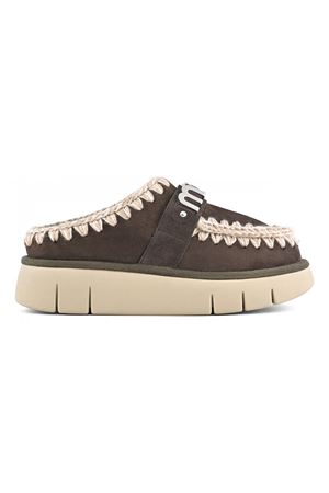 Brown double-face sheepskin bounce clog MOU | FW531001AMOCHA