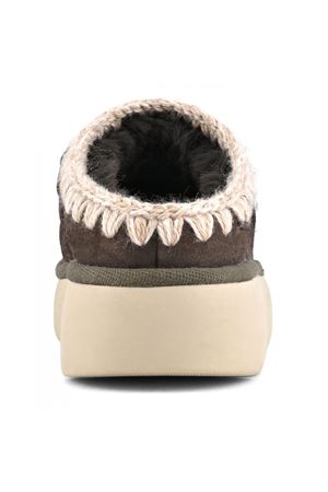 Brown double-face sheepskin bounce clog MOU | FW531001AMOCHA