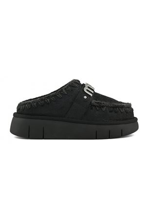Black double-face sheepskin bounce clog MOU | FW531001BCBKG