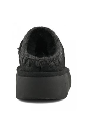 Black double-face sheepskin bounce clog MOU | FW531001BCBKG