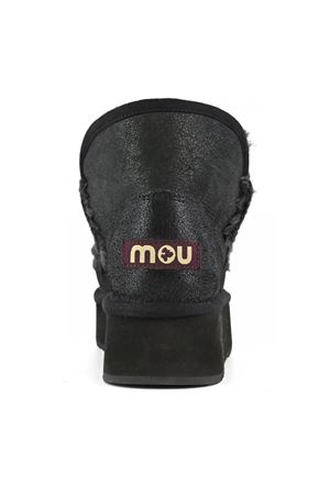 Mini eskimo platform boot in cracked black MOU | FW681000BCBKG