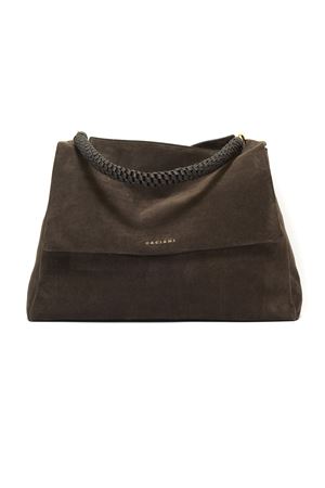 Sveva Peach XL dark brown suede shoulder bag ORCIANI | B02185PEOTESTADIMORO