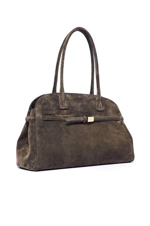 Borsa Aura Peach Large a spalla in suede verde bosco ORCIANI | B02201PEOBOSCO