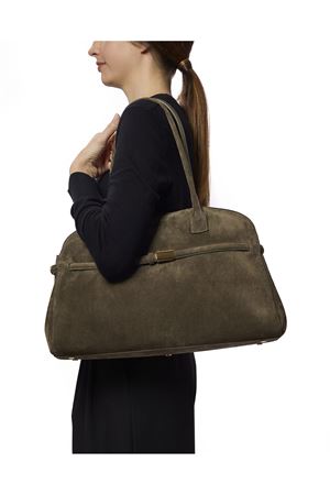 Borsa Aura Peach Large a spalla in suede verde bosco ORCIANI | B02201PEOBOSCO