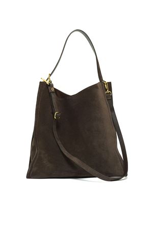 Borsa Her-O Peach Large a spalla in suede testa di moro ORCIANI | B02206PEOTESTADIMORO