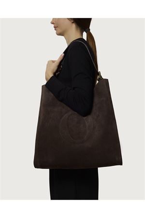Borsa Her-O Peach Large a spalla in suede testa di moro ORCIANI | B02206PEOTESTADIMORO