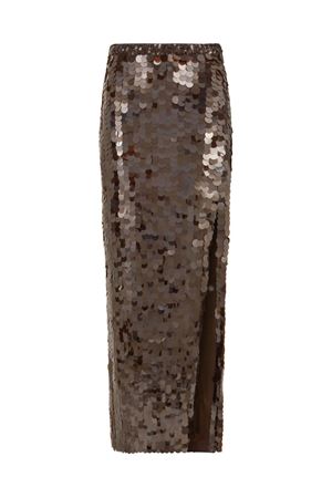 Long brown sequinned skirt PAROSH | GOOD621541086