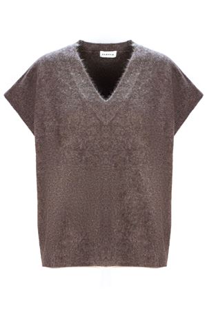 Brown horsehair sleeveless sweater P.A.R.O.S.H. | LACOOND540919024
