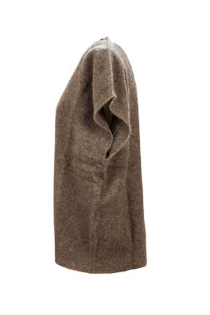 Brown horsehair sleeveless sweater P.A.R.O.S.H. | LACOOND540919024