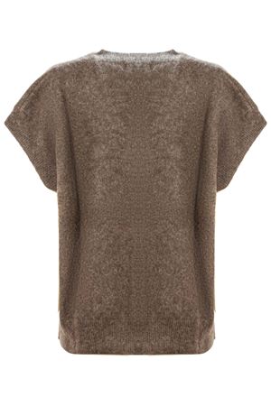 Brown horsehair sleeveless sweater P.A.R.O.S.H. | LACOOND540919024