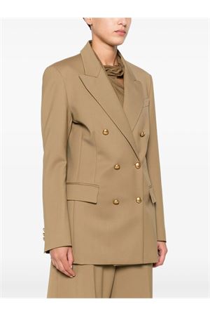 Beige virgin wool stretch-wool blazer PAROSH | LILIUXY25D420436G006