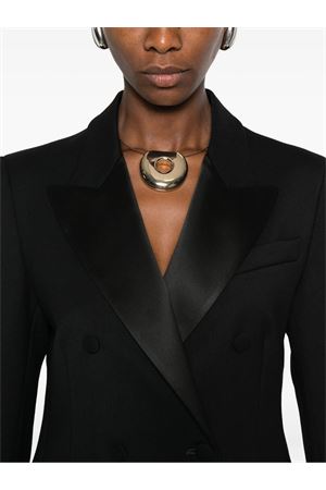 Black virgin wool double-breasted jacket PAROSH | LILIUXY25D420445013