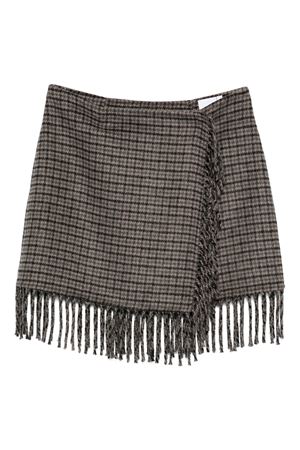 Brown checked fringe skirt PAROSH | LURKD620651820