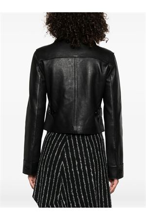 Black leather jacket PAROSH | MACIOCK25WD431784S013