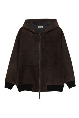 Dark brown hooded jacket PAROSH | MONET25WD431781086