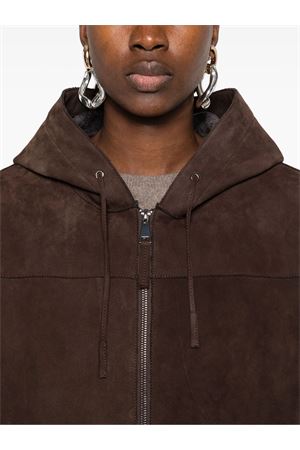 Dark brown hooded jacket PAROSH | MONET25WD431781086
