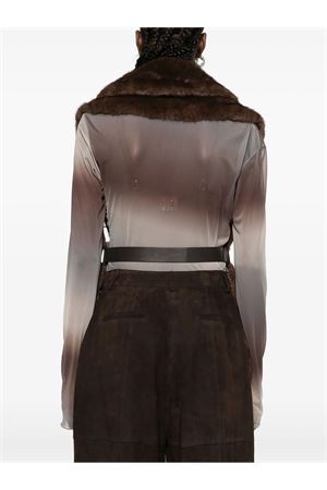 Brown faux fur gilet PAROSH | PULSED400528808