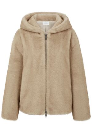 Beige faux fur jacket PAROSH | PULSED431727803