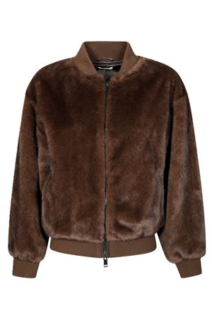 Brown faux-fur bomber jacket PAROSH | PULSED431754808