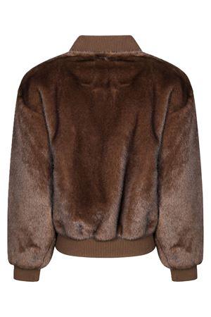 Brown faux-fur bomber jacket PAROSH | PULSED431754808