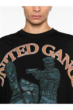 Black graphic-print T-shirt PDF | DFM54029TJ110BKGA