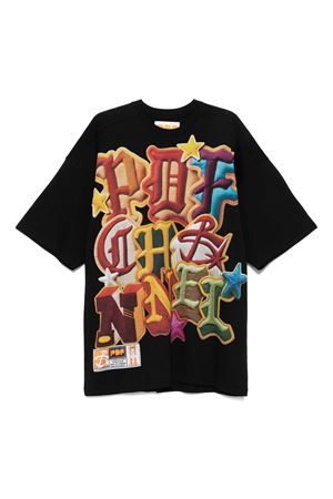 Black graphic-print T-shirt PDF | DFM54029TJ110BKPC