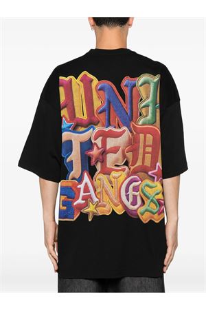 Black graphic-print T-shirt PDF | DFM54029TJ110BKPC
