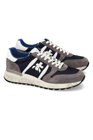 Blue nylon and grey suede Lander sneakers PREMIATA | LANDER7203