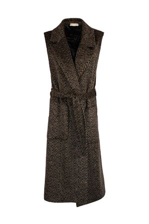 Giacca senza maniche in misto lana marrone PUROTATTO | FW250778132VU