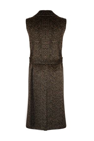 Giacca senza maniche in misto lana marrone PUROTATTO | FW250778132VU