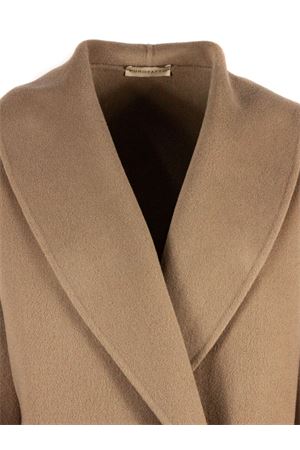 Brown beige wool and cashmere blend coat PUROTATTO | FW250788113500