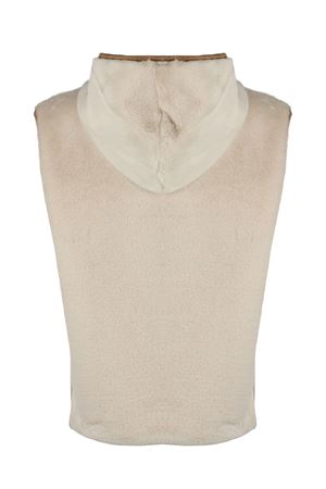 Beige faux fur polyester waistcoat PUROTATTO | FW250798095111
