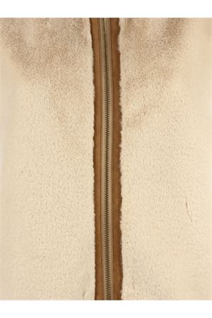 Beige faux fur polyester waistcoat PUROTATTO | FW250798095111
