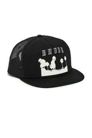 Black Thousand Palms Trucker Hat RHUDE | RHFW25HA010123028