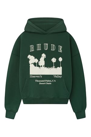 Felpa Thousand Palms In Cotone Verde RHUDE | RHFW25HO030123165
