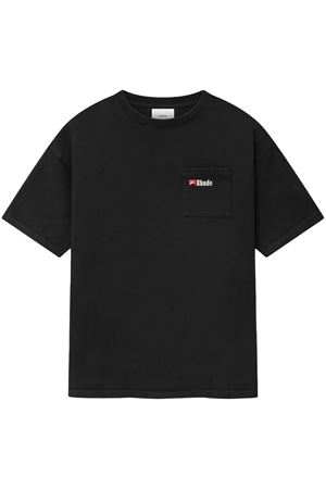 Black Moonlight Wolf Pocket T-Shirt RHUDE | RHFW25TT030123159