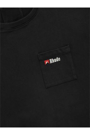 Black Moonlight Wolf Pocket T-Shirt RHUDE | RHFW25TT030123159