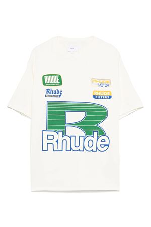 T-shirt in cotone bianco opaco RHUDE | RHPF25TT110120028