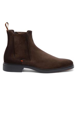 Dark brown suede Chelsea boot SANTONI | MGEO18937NEAXGEXT50.