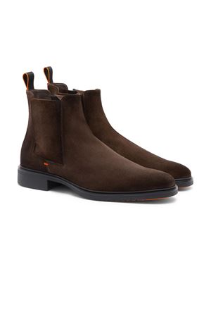 Dark brown suede Chelsea boot SANTONI | MGEO18937NEAXGEXT50.