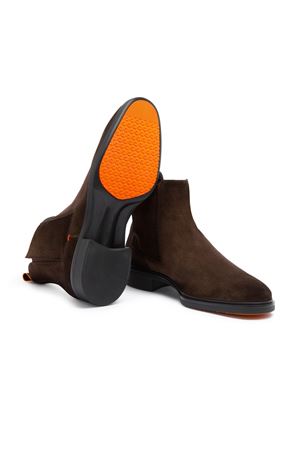 Dark brown suede Chelsea boot SANTONI | MGEO18937NEAXGEXT50.
