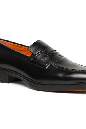 Black leather Easy penny loafer SANTONI | MGEO18964NEAXNTGN01.